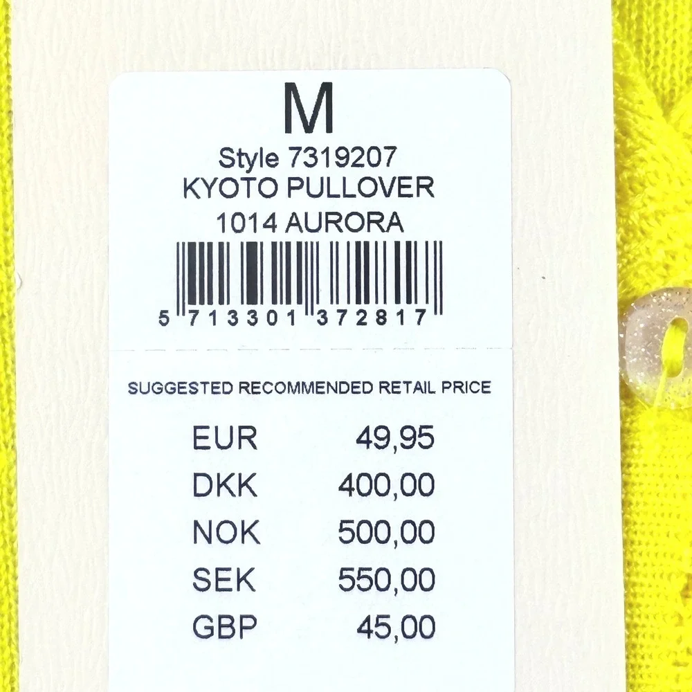 NUMPH Women's Kyoto Pullover Top Aurora Yellow Pointelle Short Sleeve Size M NWT